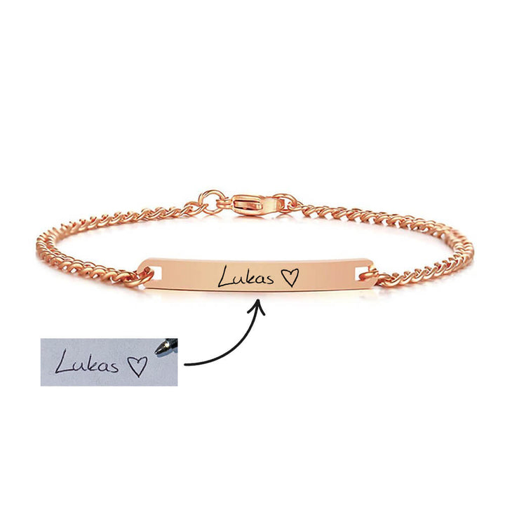 Armband mit Handschrift Schmal Rosé Gold