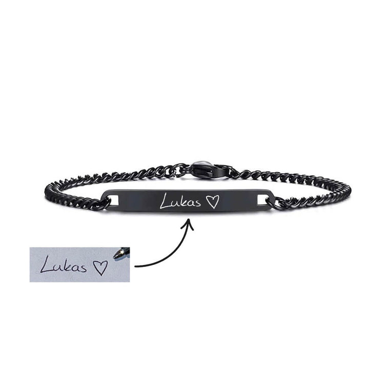 Armband mit Handschrift Schmal Schwarz