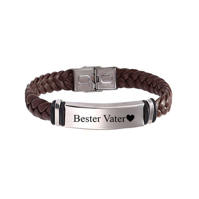 Lederarmband mit Gravur Braun